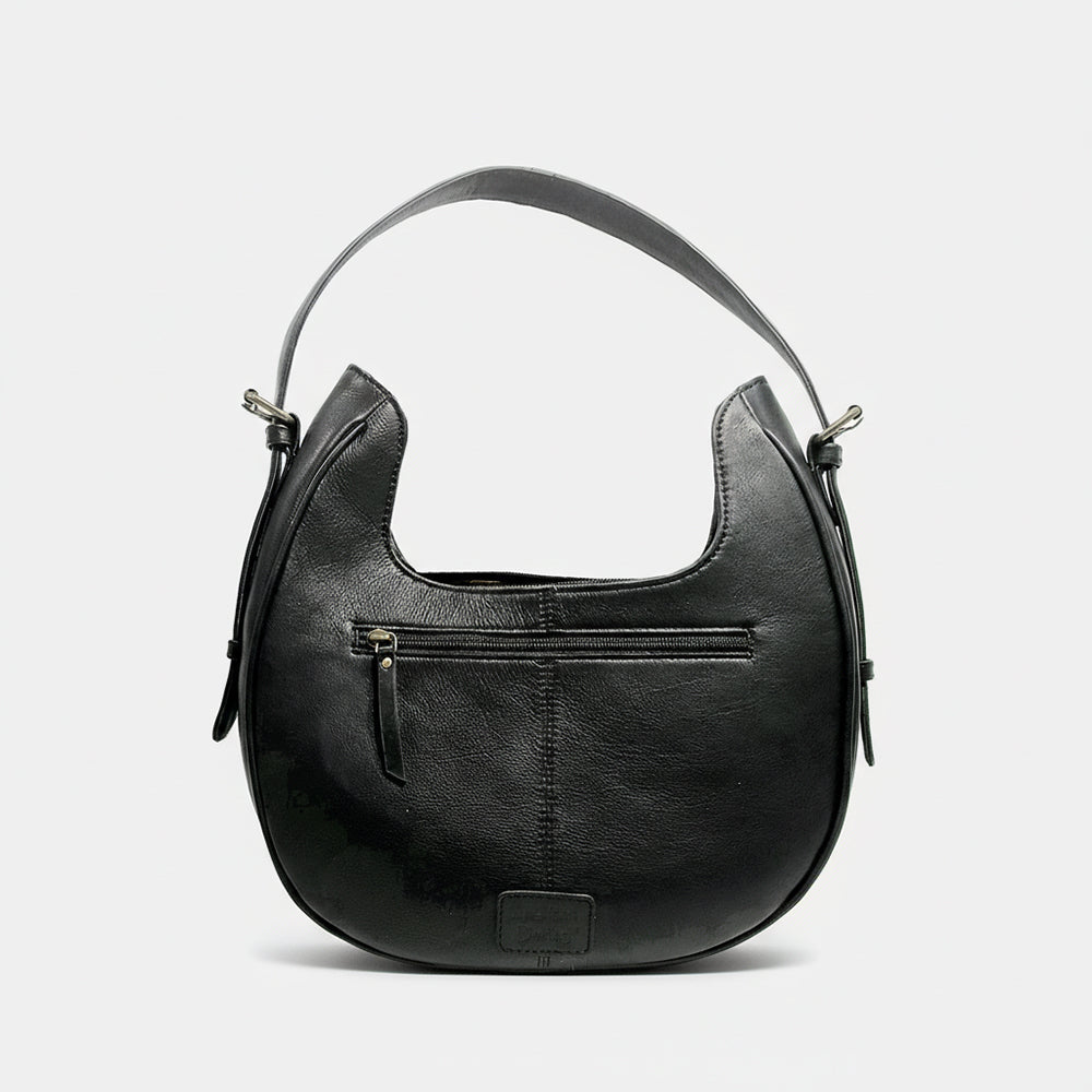 Laurel Spring Rodeo Genuine Hair On Leather hand tooled hobo bag Black & White | Houston Livestock Show & Rodeo