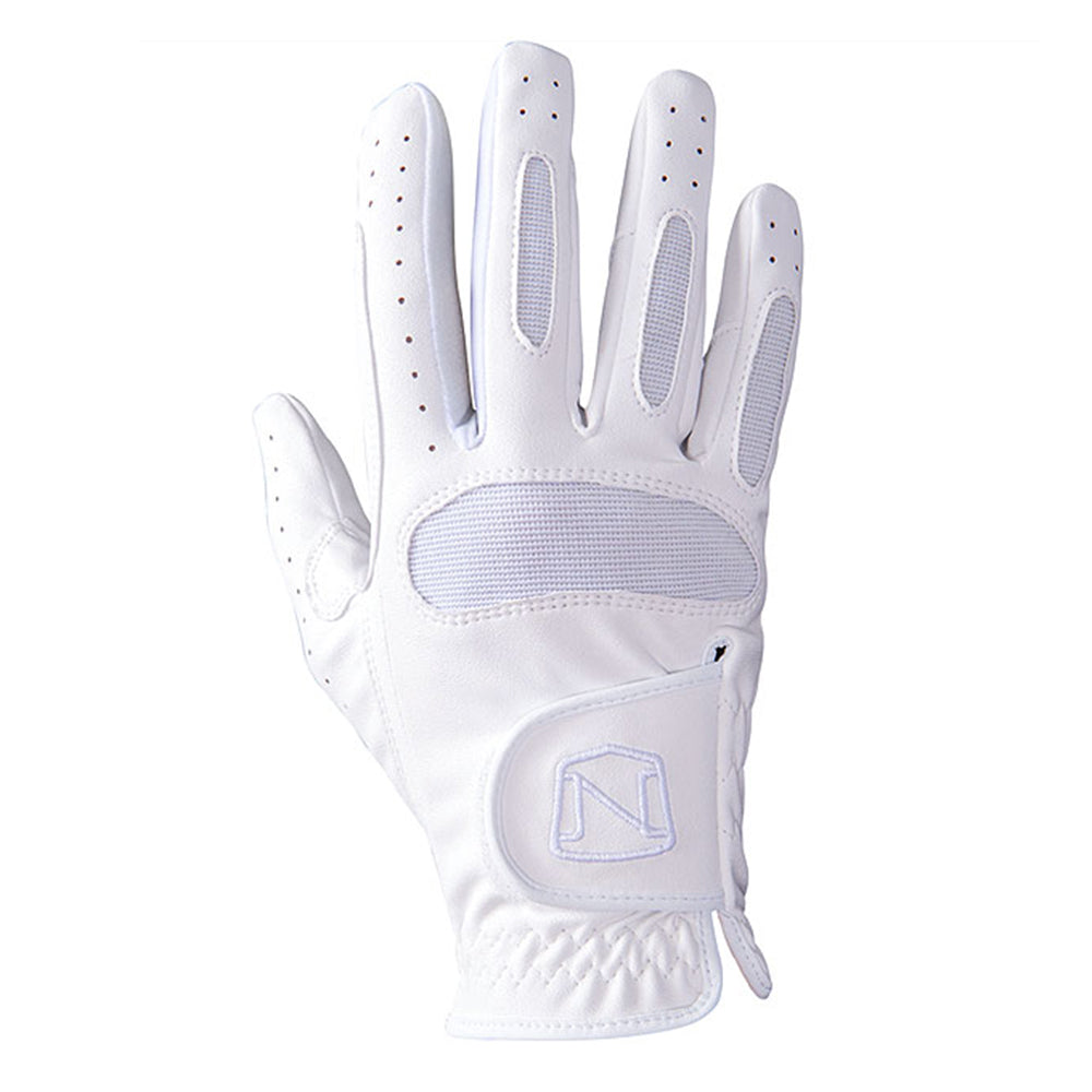 Noble Equestrian Ready to Ride Horse Riding Gloves White Size 6 Touch Screen Friendly Synthetic Leather Equestrian Gloves