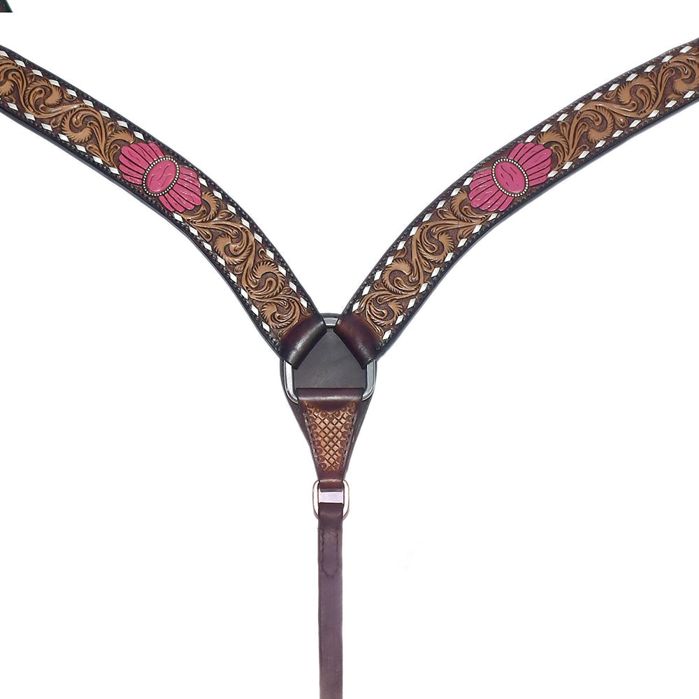 Hilason Genuine Western American Leather Horse Breast Collar Brown