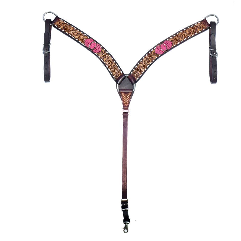 Hilason Genuine Western American Leather Horse Breast Collar Brown