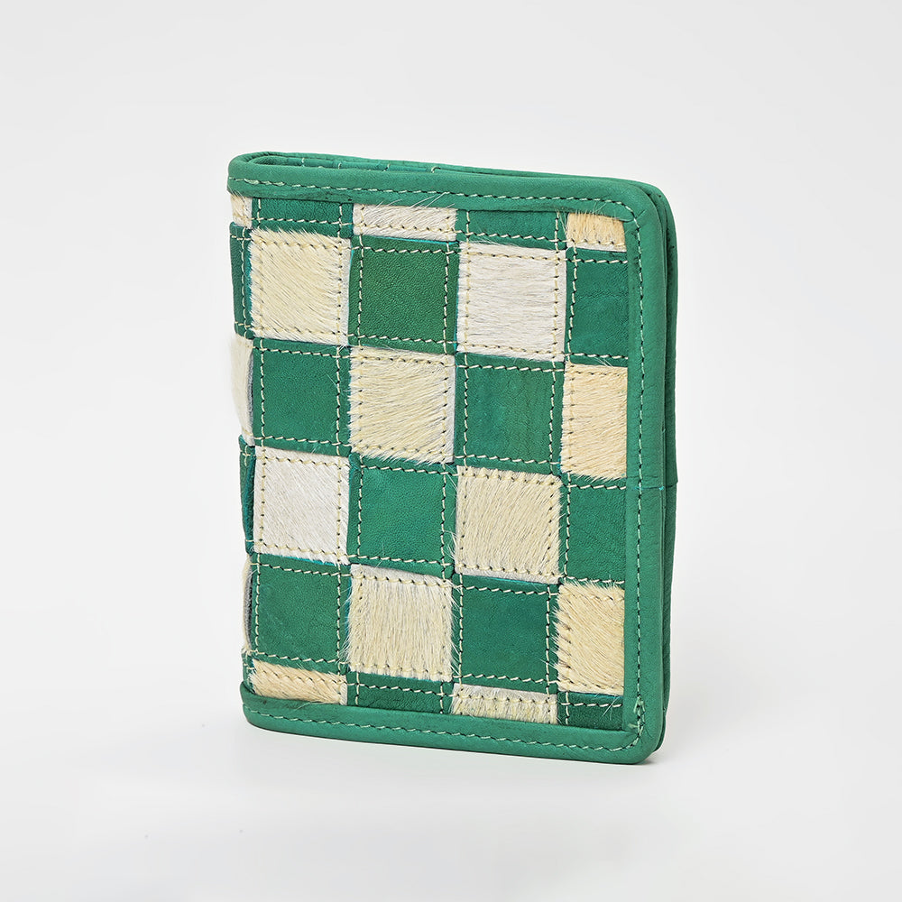 American Darling Genuine Cowhide Leather Wallet for Men – Black & White Patchwork Hair-On Bifold Wallet
