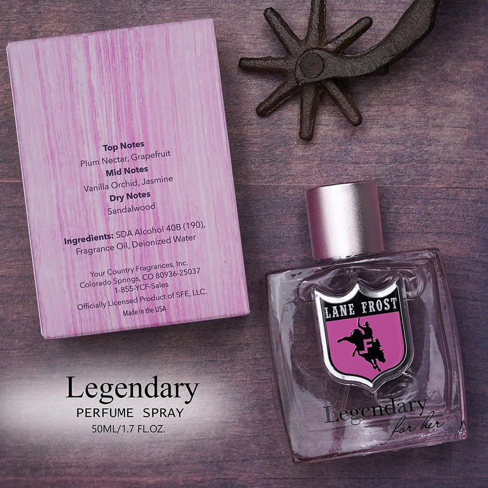 Lane Frost Legendary For Her Perfume - Western-Inspired Women’s Fragrance with Plum, Vanilla, and Amber - Long Lasting Feminine Perfume Spray - Modern Floral Scent for the Confident Cowgirl
