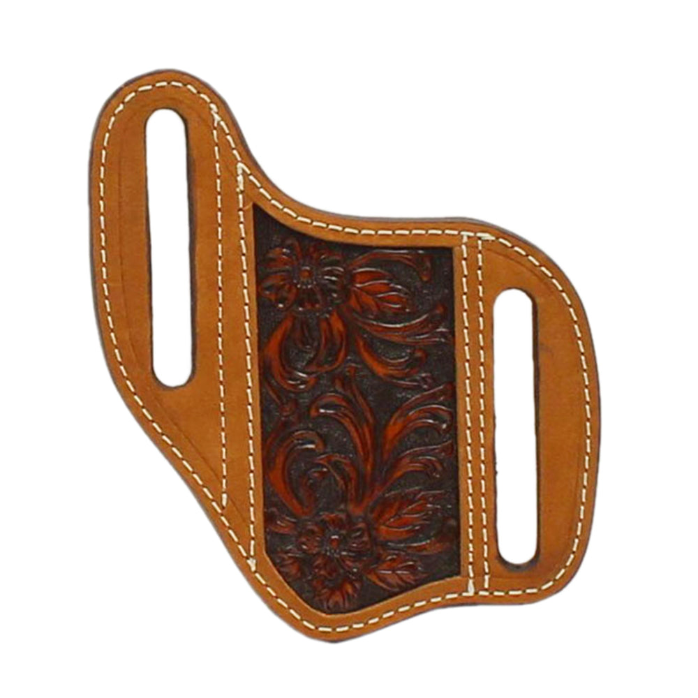 ARIAT Leather Knife Sheath – Embossed Floral Design, Brown Western Style