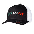 ARIAT Men's Mexican Flag Colors Embroidered Snapback Cap, Black with White Mesh Back, 6-Panel Mid Profile