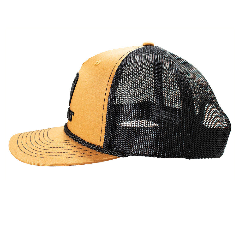 ARIAT Men’s Tan 5-Panel Snapback Cap – 3D Embroidered Logo & Shield, Mesh Back