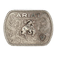 Ariat Men’s Vintage Saddle Bronc Belt Buckle – Antique Silver Finish – 3-1/2" x 2-1/2" Rectangle Trophy Buckle