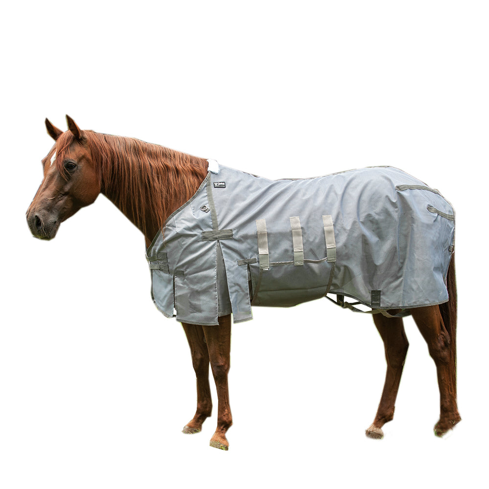 Cashel Crusader Lightweight Fly Sheet Horse Breathable Mesh Blanket UV Protection Insect Shield Contoured Fit Belly Wrap Gray