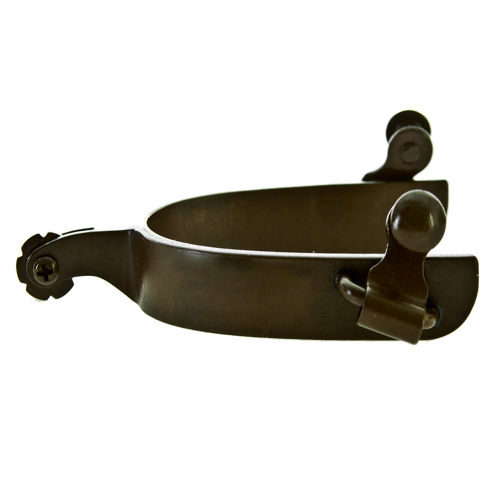 HILASON Youth Western Roping Spurs Antique Brown Steel Training Spurs with 7-Point Rosebud Rowel