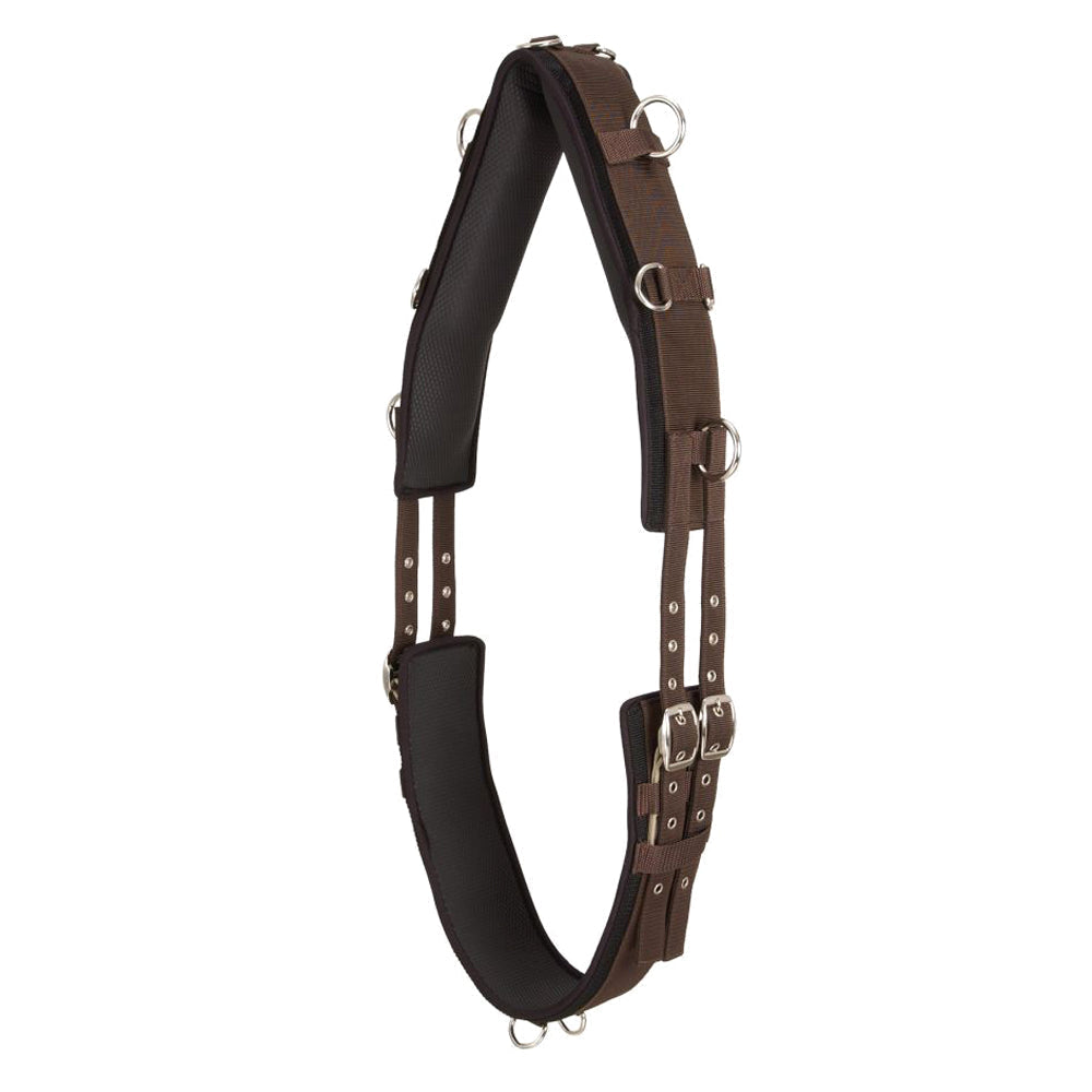Performer's 1st Choice Training Surcingle PVC Neoprene Lined Nylon Horse Lunging Girth Adjustable Brown
