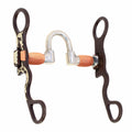HILASON Santa Fe Pony Correctional Curb Bit 4-1/2" Multi-Jointed Mouthpiece with Copper Barrels Brown Engraved Floral Shanks