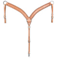 HILASON Western Horse Headstall Breast Collar Set Tack Genuine American Leather Barb Wire Tan