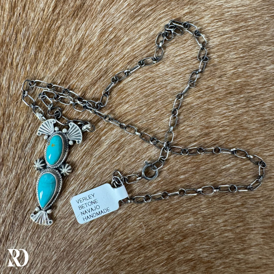 Kingman Turquoise Necklace By Verley Betone — view 4