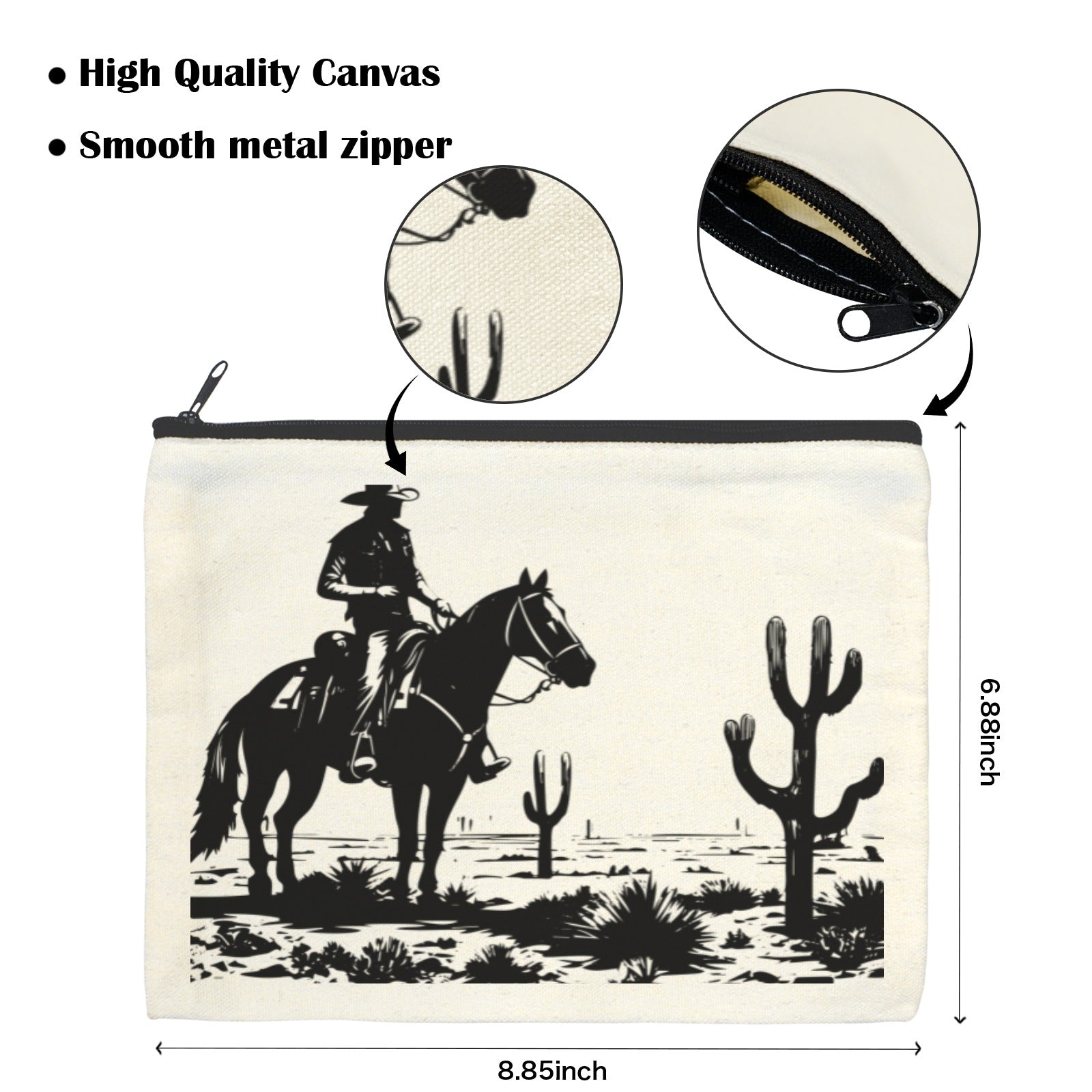 Baha Ranch Black White Desert Cosmetic Bag Pack of 5 Made in America by Baha Ranch Western Wear - product image 3