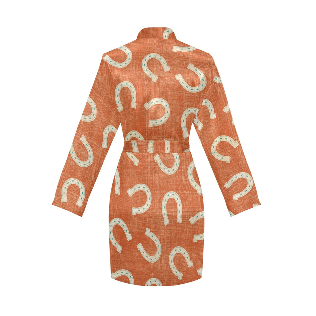 Baha Ranch Rust Orange Women's Belted Satin Feel Dressing Lounge Robe by Baha Ranch Western Wear - product image 4
