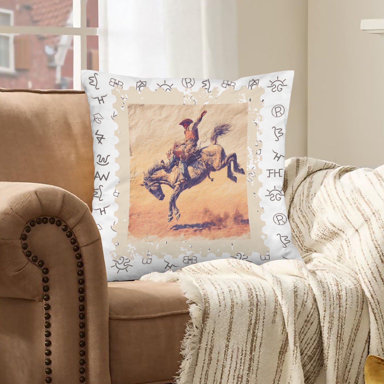 Baha Ranch Stamped Rodeo Cowboy Velvety Soft Pillow Case Made in America by Baha Ranch Western Wear - product image 6
