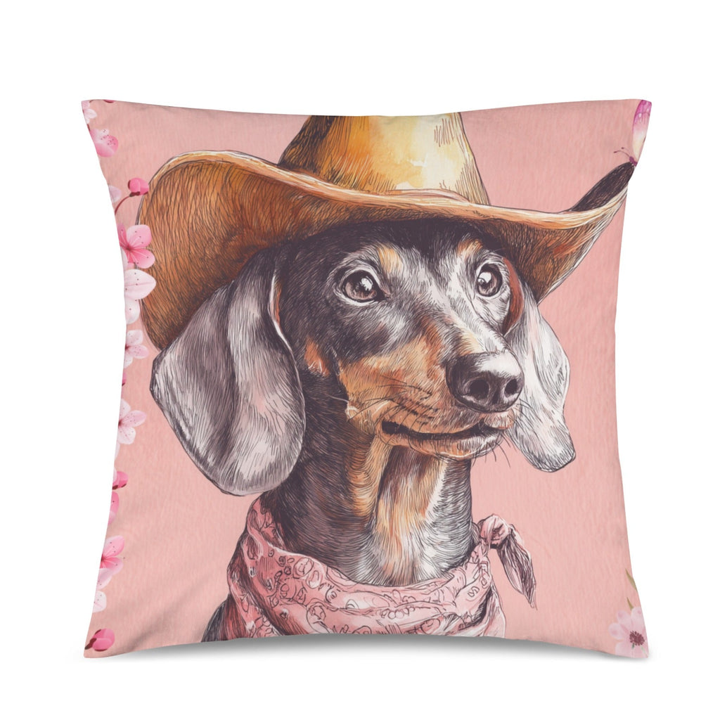 Baha Ranch Cowgirl Dachsund Velvety Soft Throw Pillow Case Made in America by Baha Ranch Western Wear - product image 3