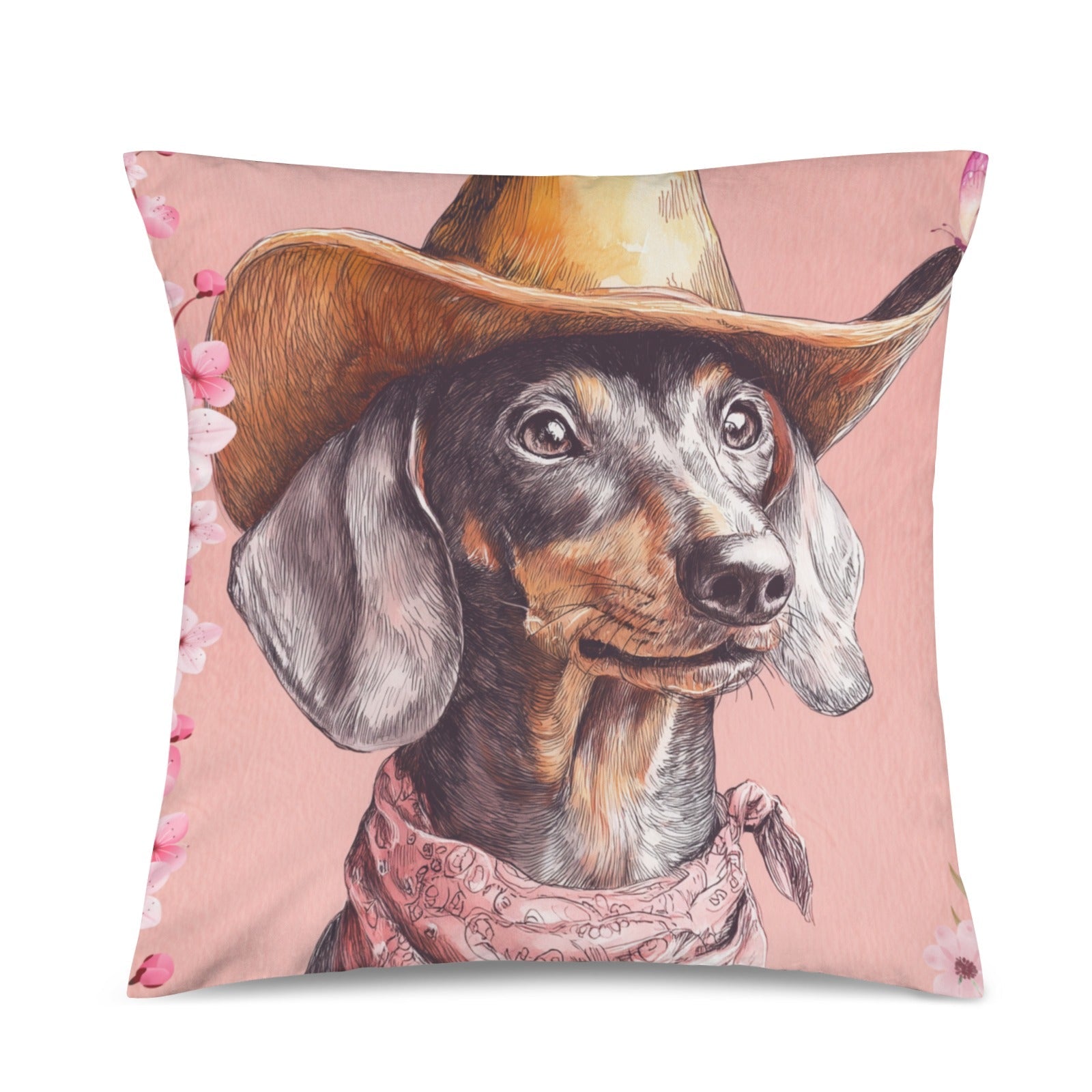 Baha Ranch Cowgirl Dachsund Velvety Soft Throw Pillow Case Made in America by Baha Ranch Western Wear - product image 3