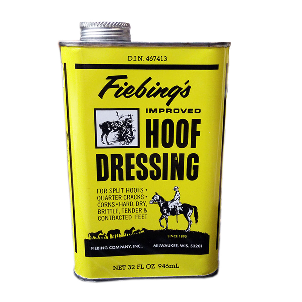 Fiebing’s Improved Hoof Dressing 32 oz. Quart with Internal Brush Applicator For  Split Hooves, Quarter Cracks & Brittle Feet