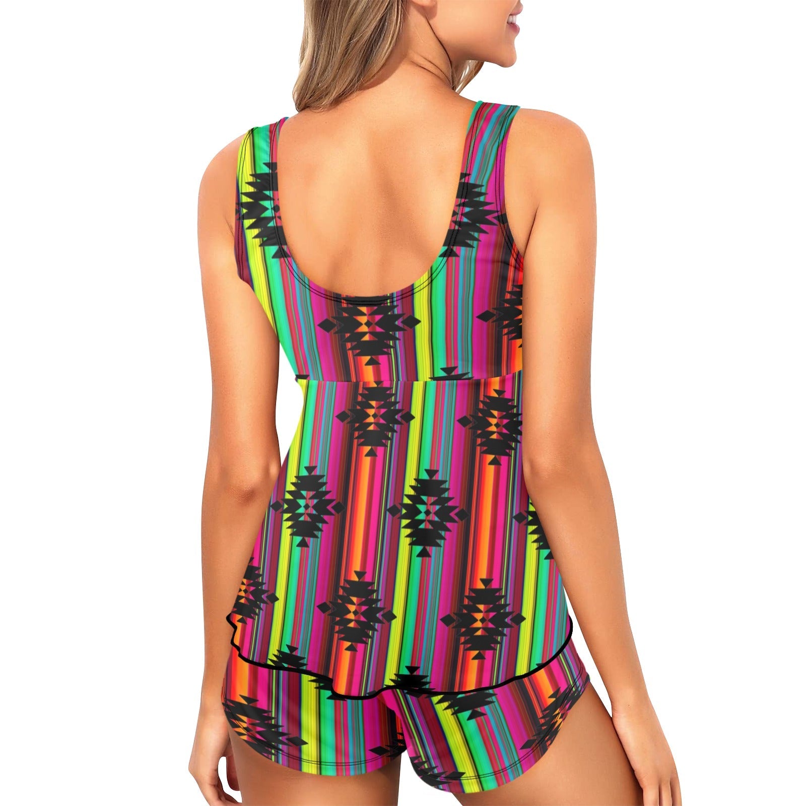 Baha Ranch Neon Aztec Tankini & Boy Shorts Swim Set by Baha Ranch Western Wear - product image 3