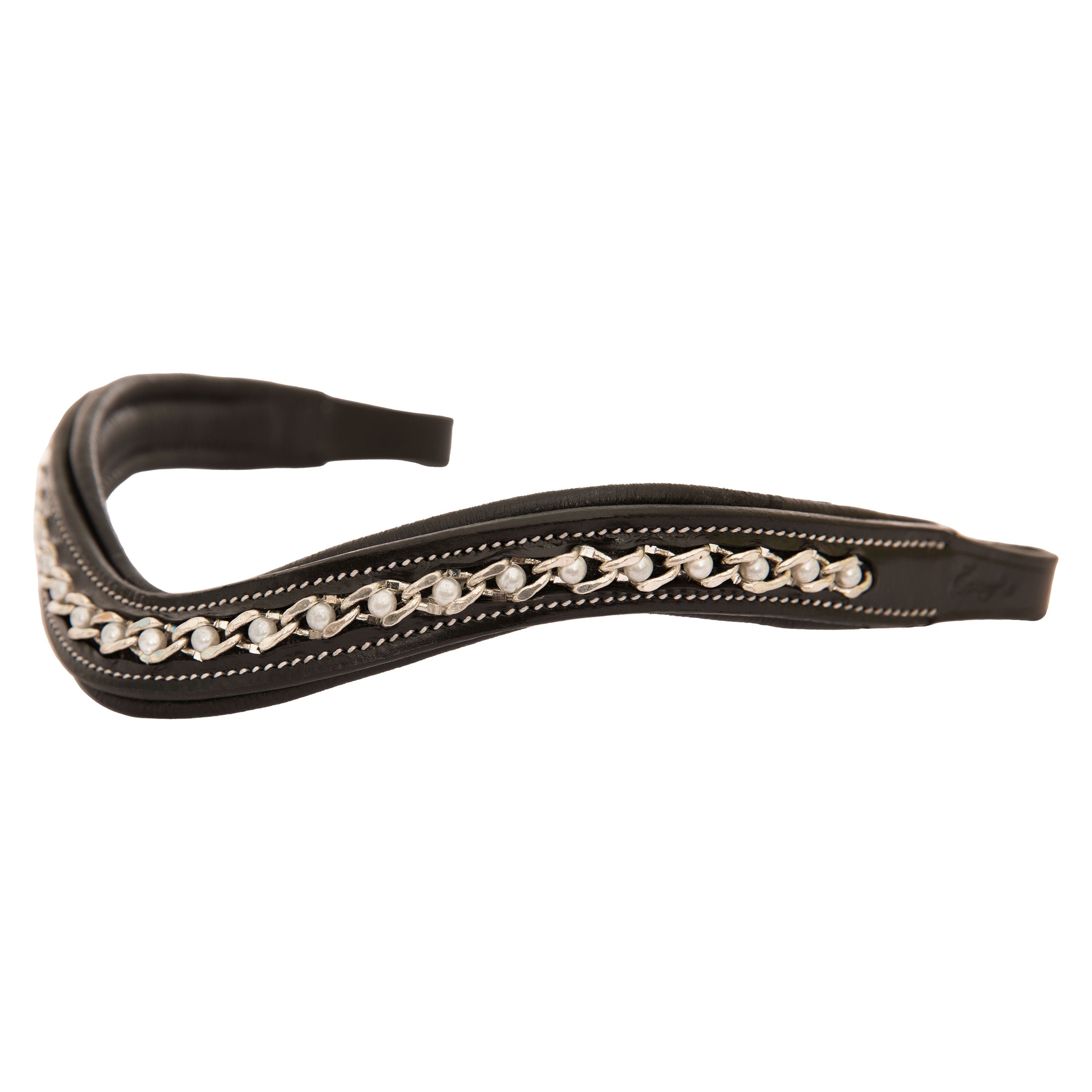ExionPro Designer Spiral White Pearl Crystal Browband by Bridles & Reins - alternate view 2