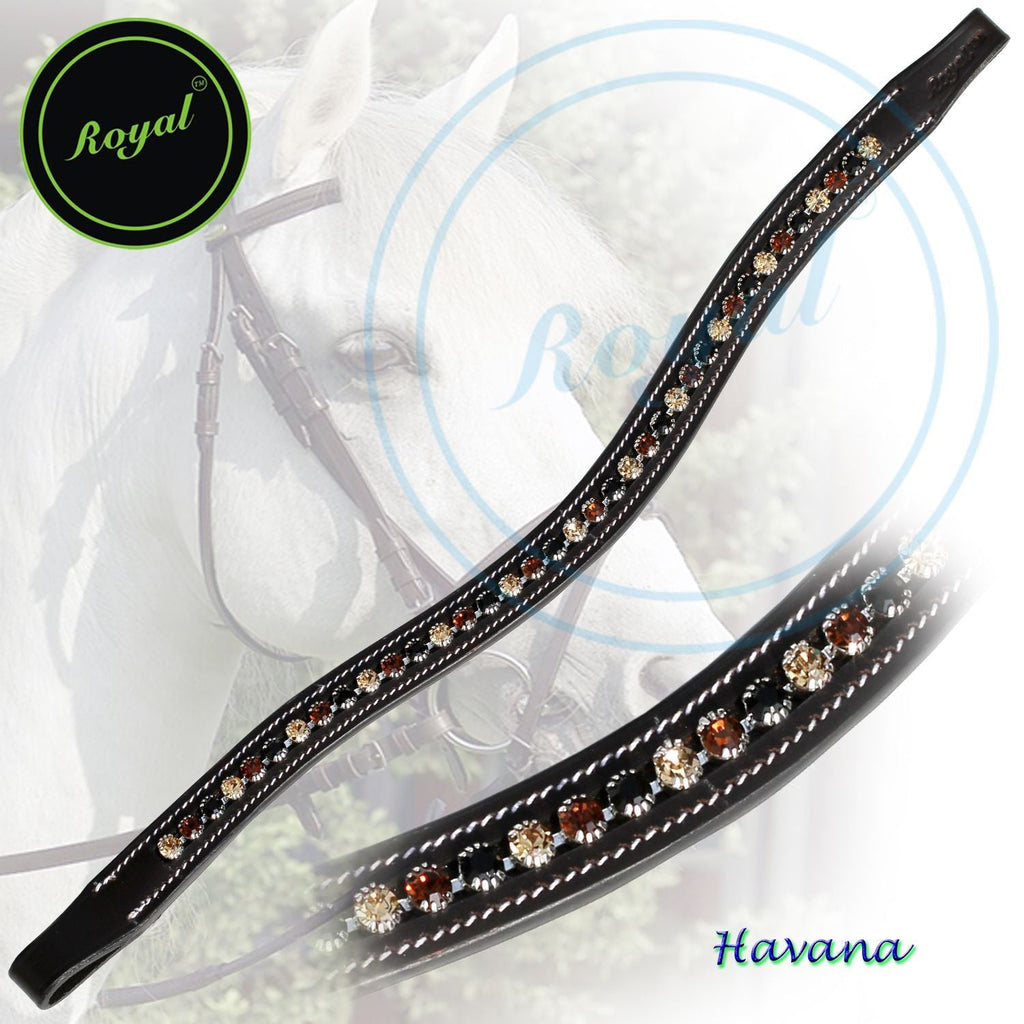 ExionPro Glittering Jet Black, Smoke Topaz and Light Topaz Crystal Browband by Bridles & Reins - alternate view 2