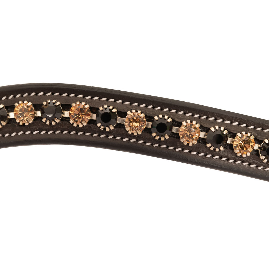 ExionPro Large Dual Coloured Glittering Black, Golden Crystal Browband by Bridles & Reins - alternate view 3
