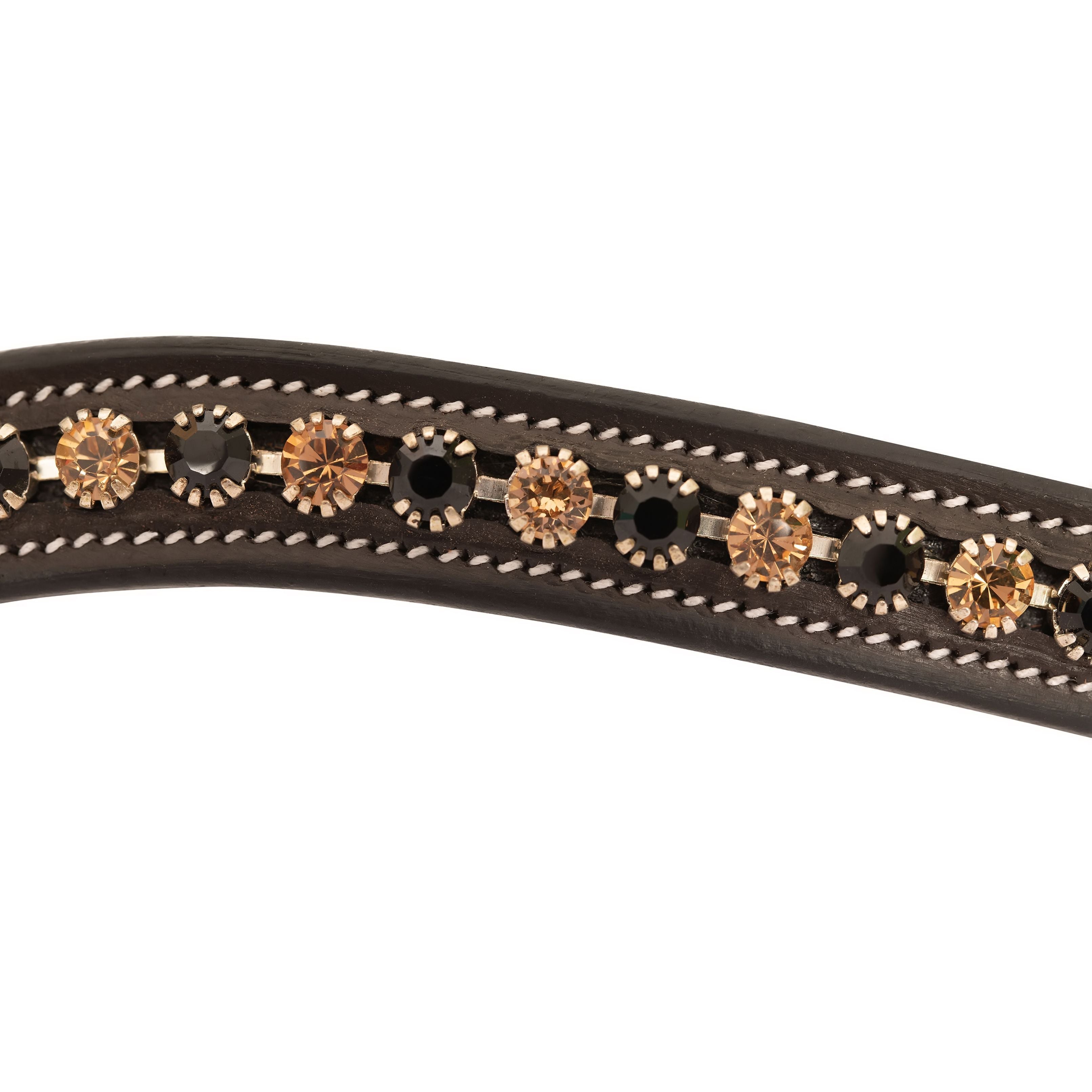 ExionPro Large Dual Coloured Glittering Black, Golden Crystal Browband by Bridles & Reins - alternate view 3