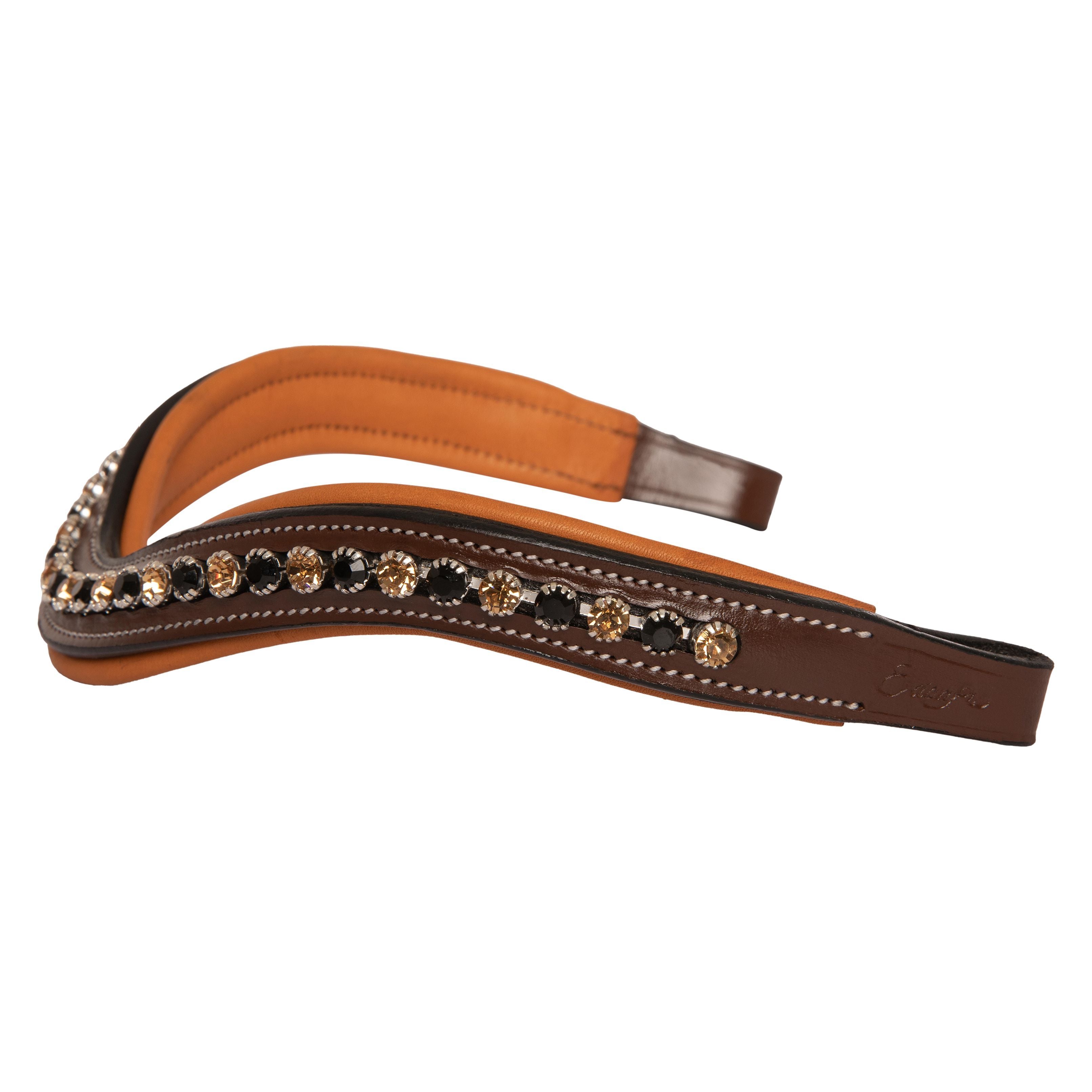 ExionPro Large Dual Coloured Glittering Black, Golden Crystal Browband by Bridles & Reins - alternate view 5