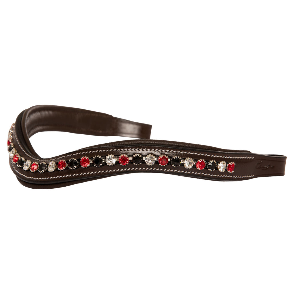ExionPro Marvel Beauty Red, Black & Alternative Clear Crystal Browband by Bridles & Reins - alternate view 3