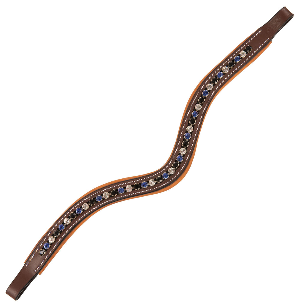 ExionPro Elegant, Attractive Blue, Black & Alternative Clear Crystal Browband by Bridles & Reins
