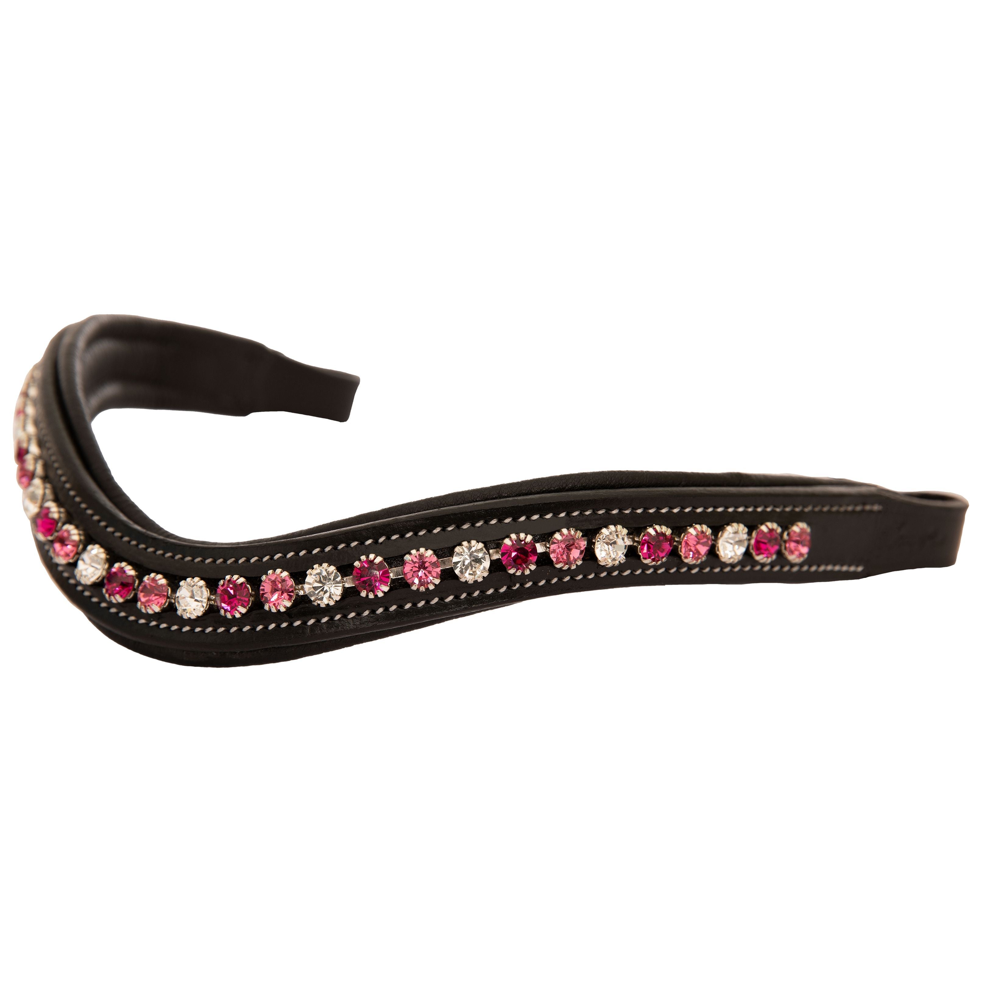 ExionPro Designer Clear, Light Rose & Fuchsia linked Crystal Browband by Bridles & Reins - alternate view 4