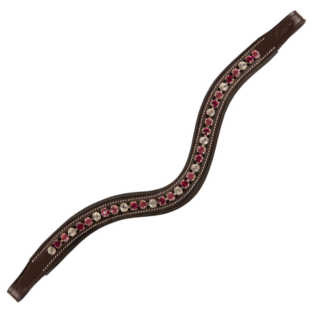 ExionPro Designer Clear, Light Rose & Fuchsia linked Crystal Browband by Bridles & Reins - alternate view 2
