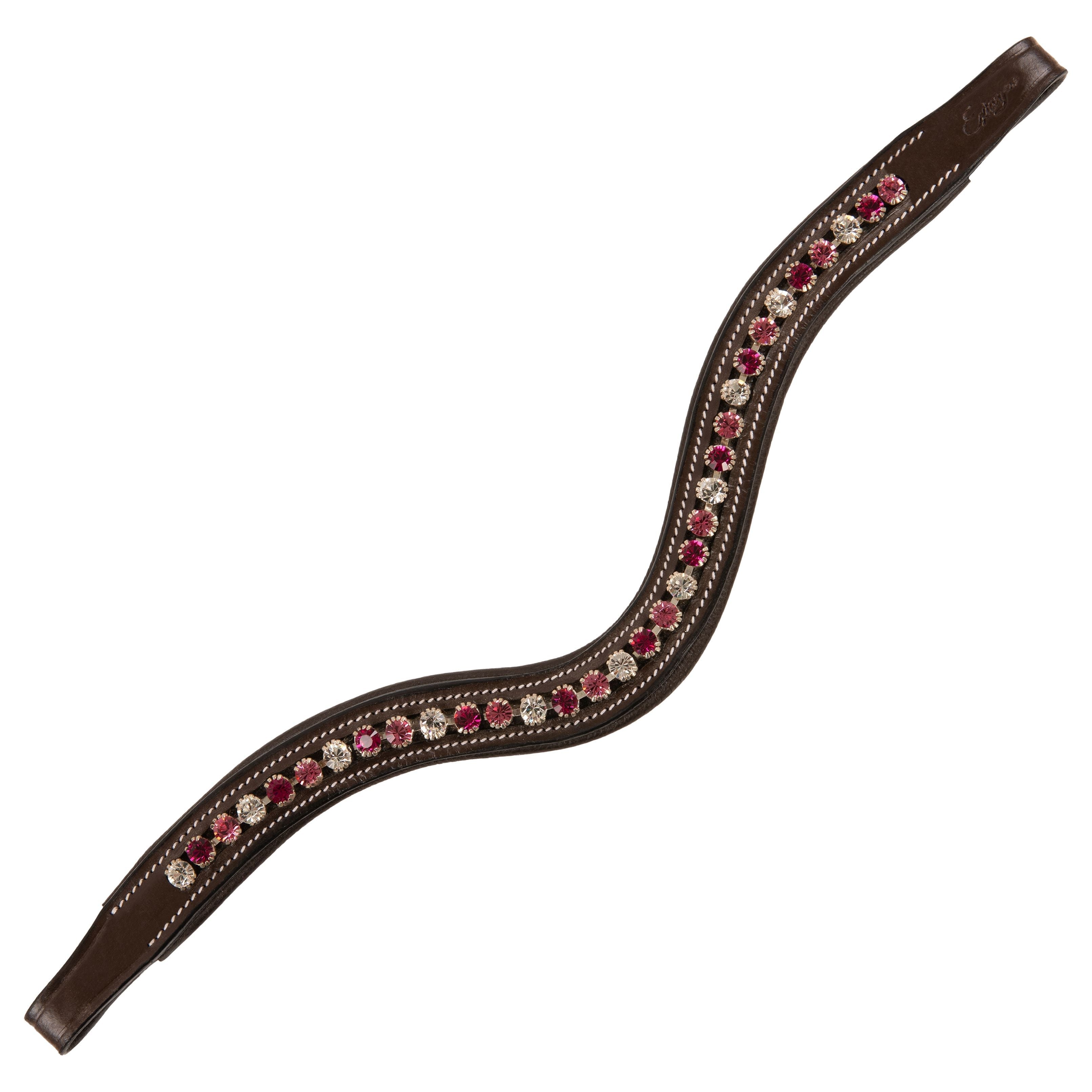 ExionPro Designer Clear, Light Rose & Fuchsia linked Crystal Browband by Bridles & Reins - alternate view 2