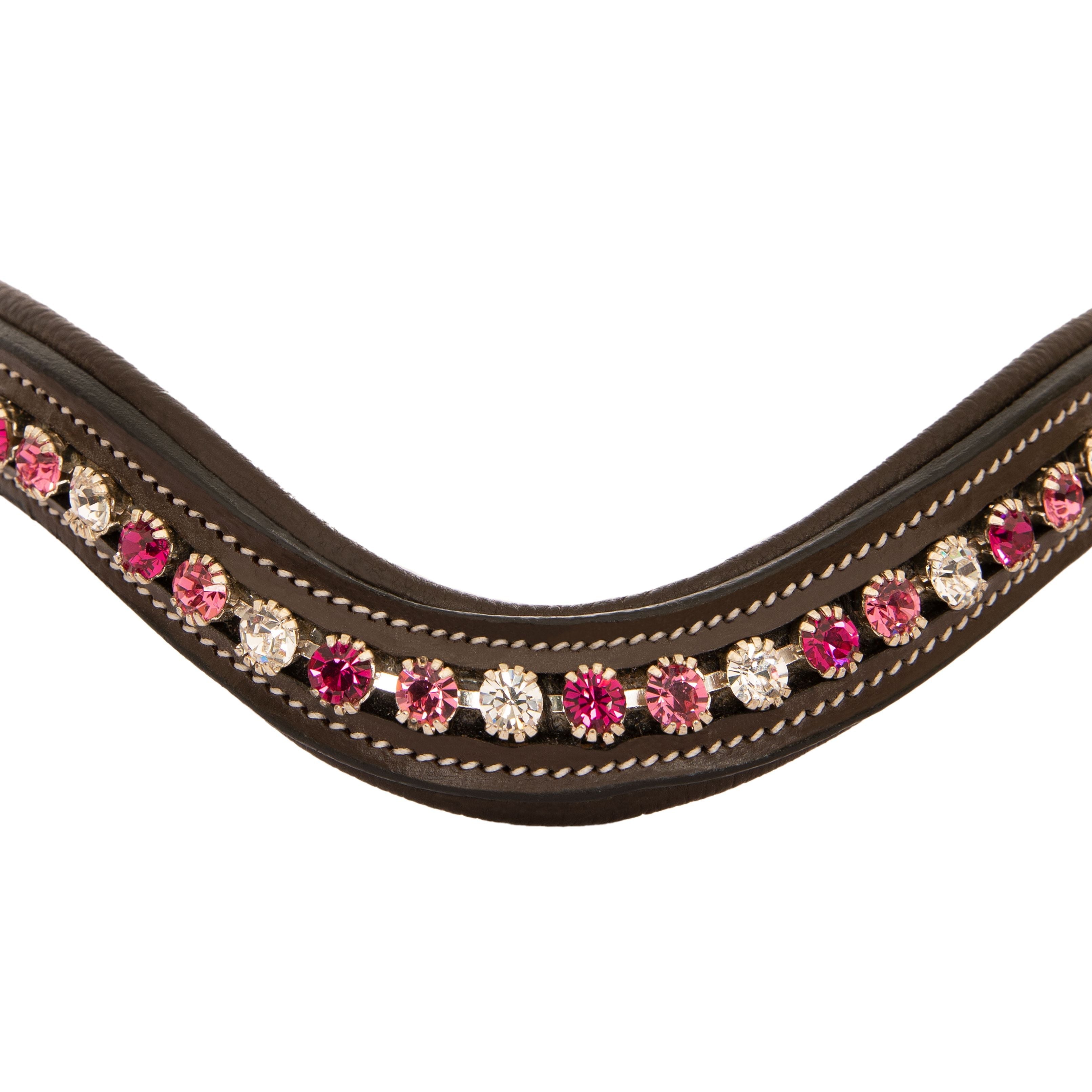 ExionPro Designer Clear, Light Rose & Fuchsia linked Crystal Browband by Bridles & Reins - alternate view 5
