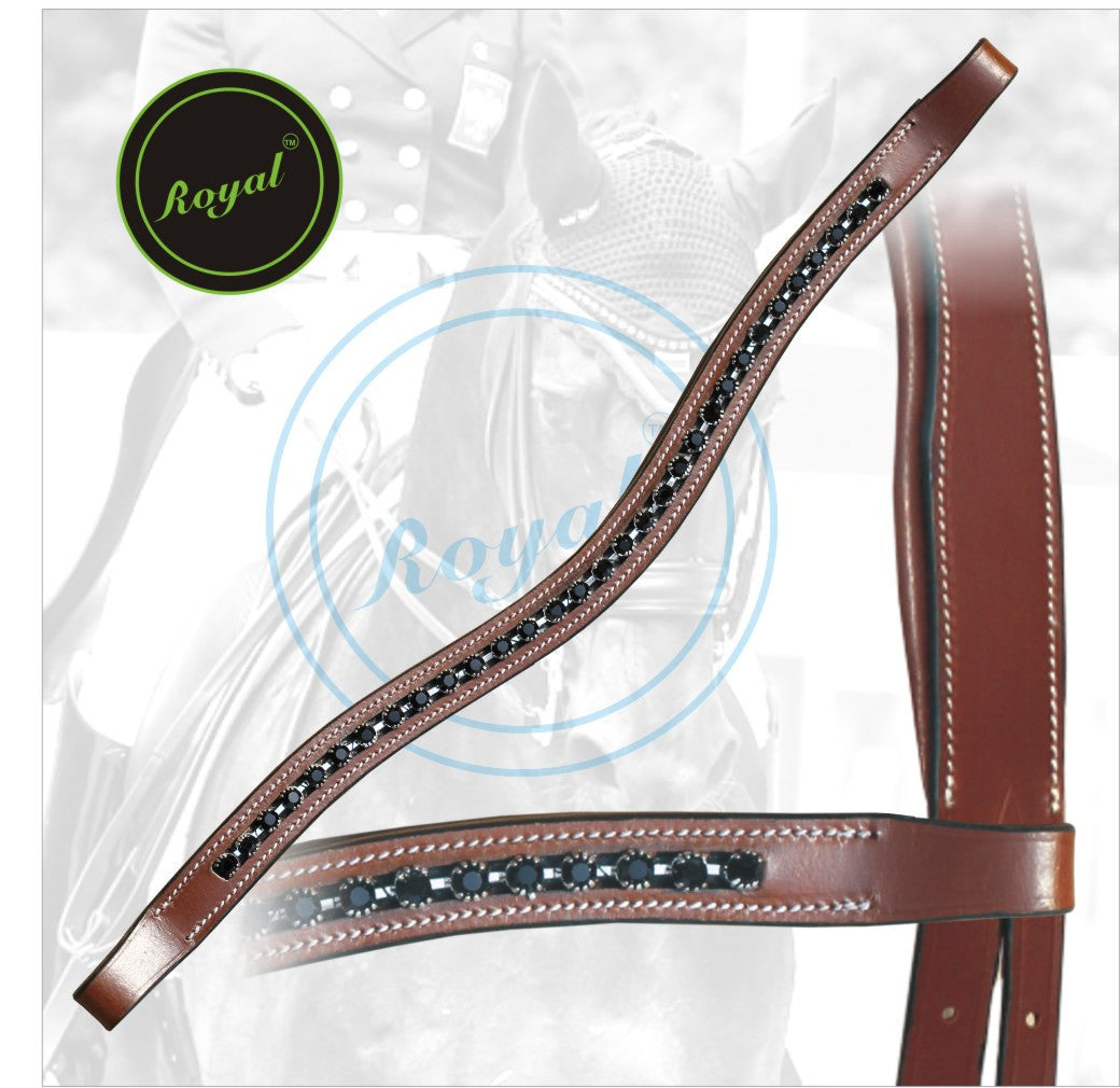 ExionPro Designer Perfect Black linked Crystal Browband by Bridles & Reins