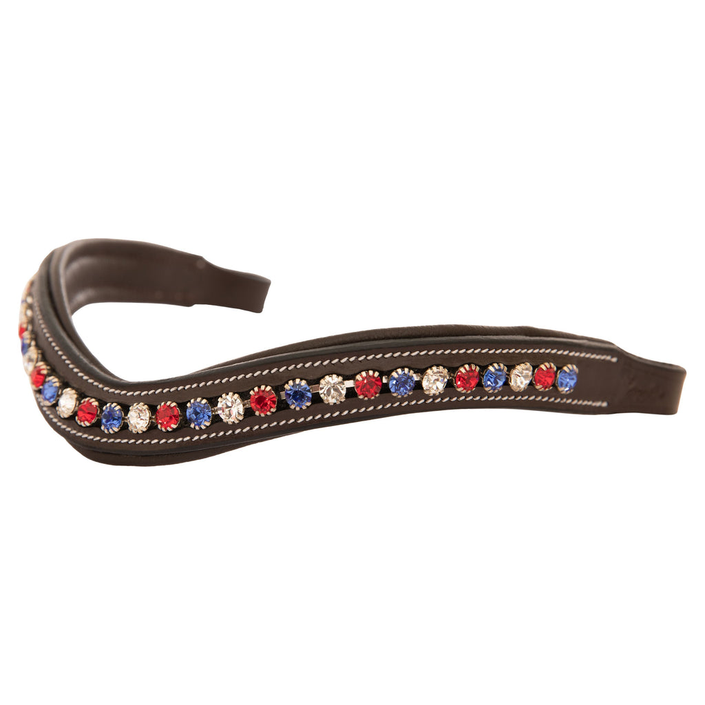 ExionPro Designer Red, Blue & White linked Crystal Browband by Bridles & Reins - alternate view 3