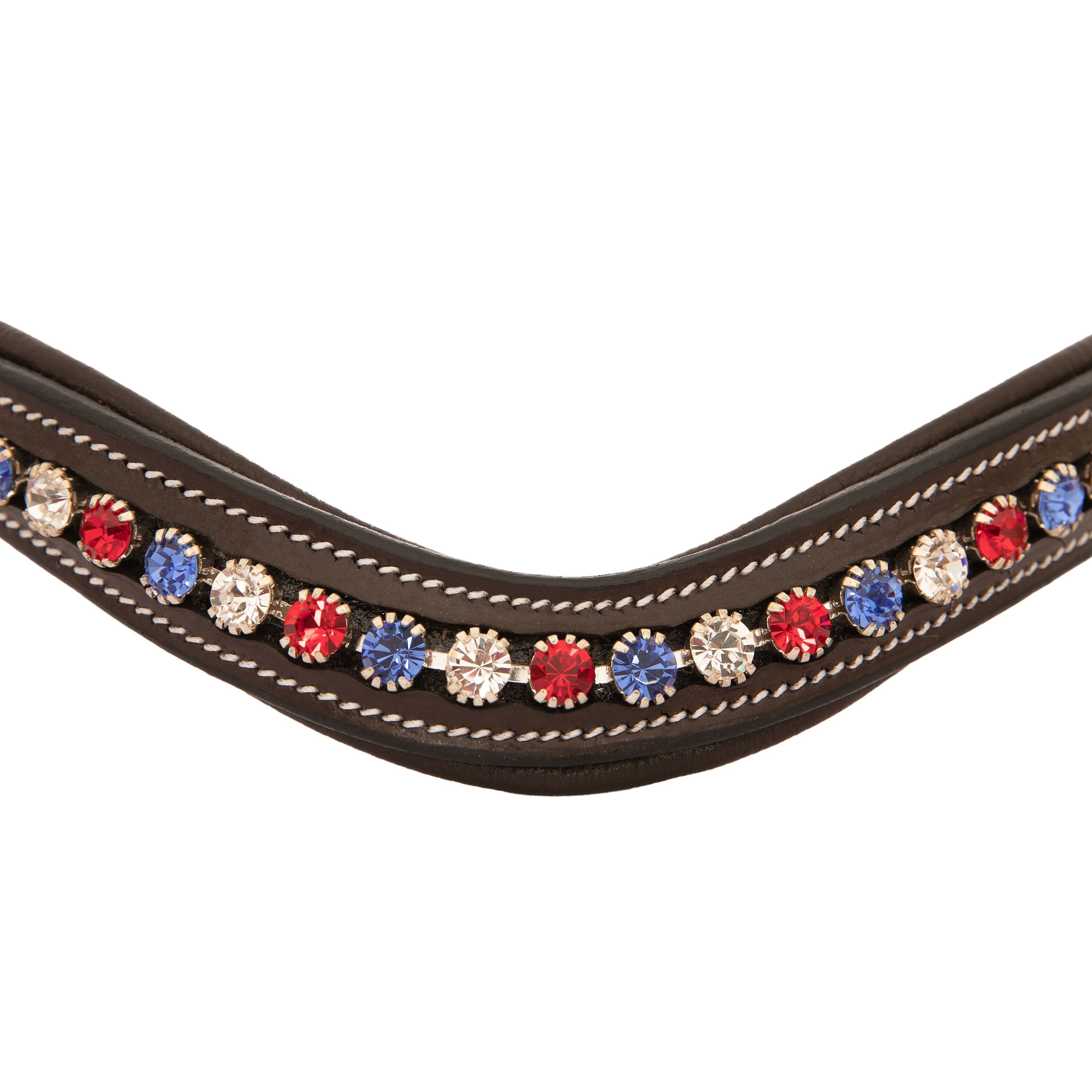 ExionPro Designer Red, Blue & White linked Crystal Browband by Bridles & Reins - alternate view 4