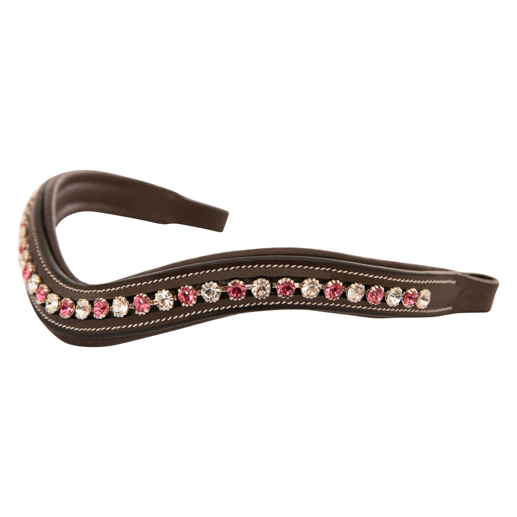 ExionPro Designer White & Pink linked Crystal Browband by Bridles & Reins - alternate view 3