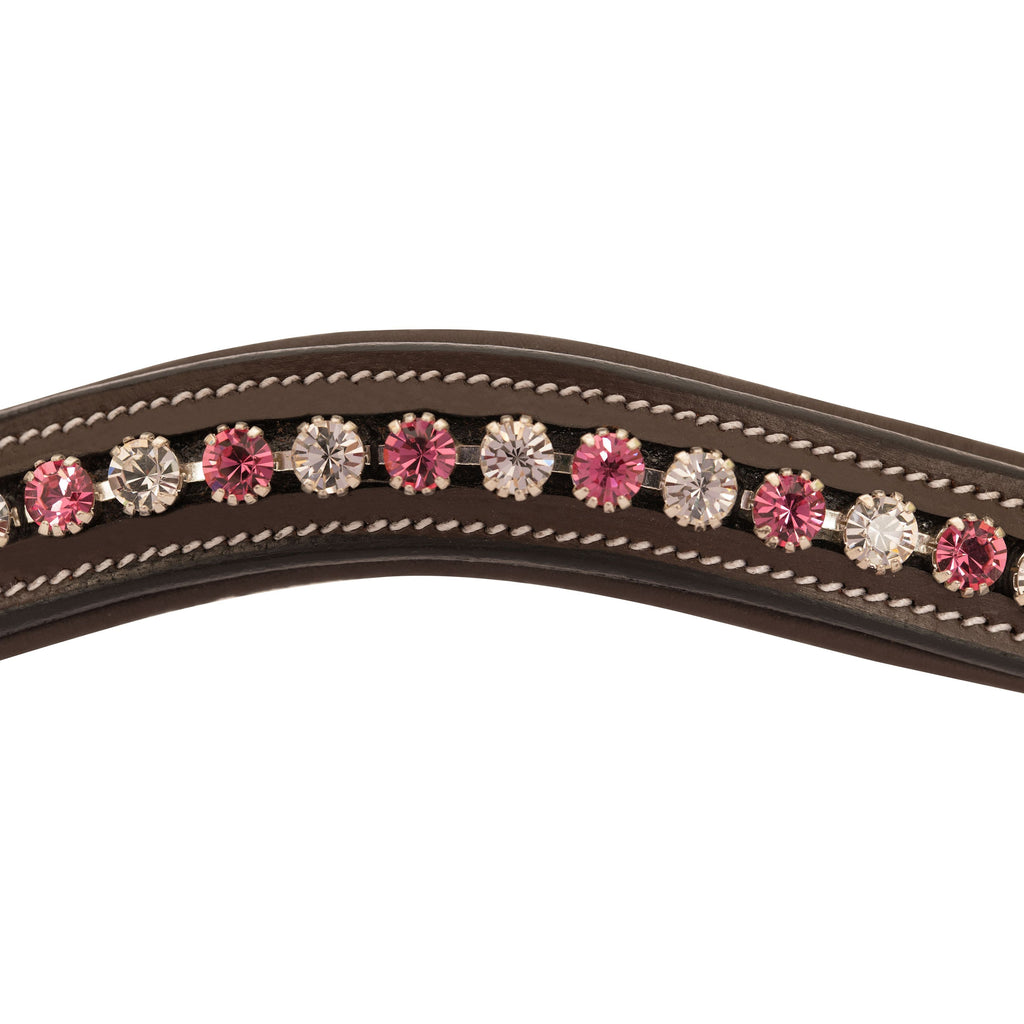 ExionPro Designer White & Pink linked Crystal Browband by Bridles & Reins - alternate view 4