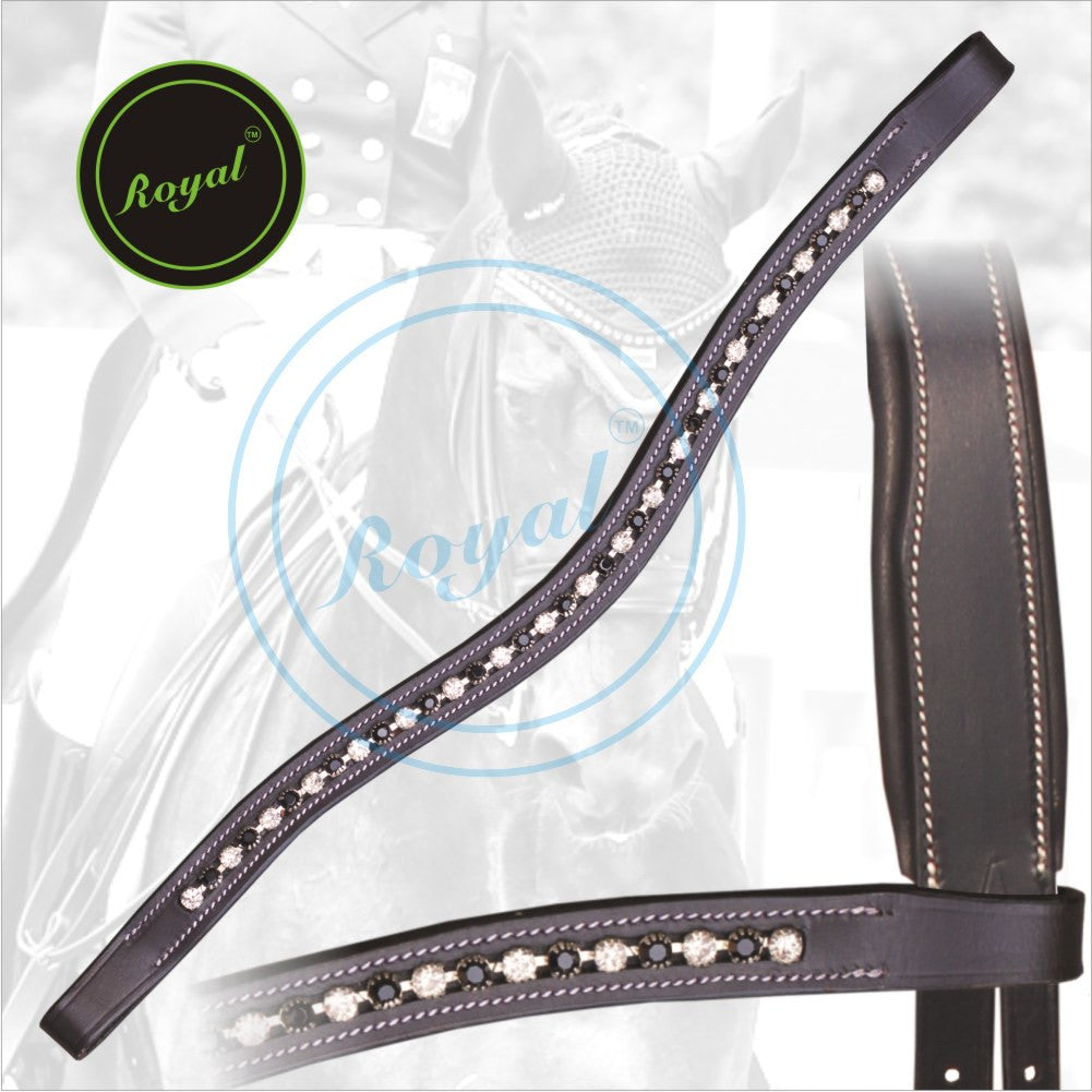 ExionPro Designer Sparkling Black & White linked Crystal Browband by Bridles & Reins