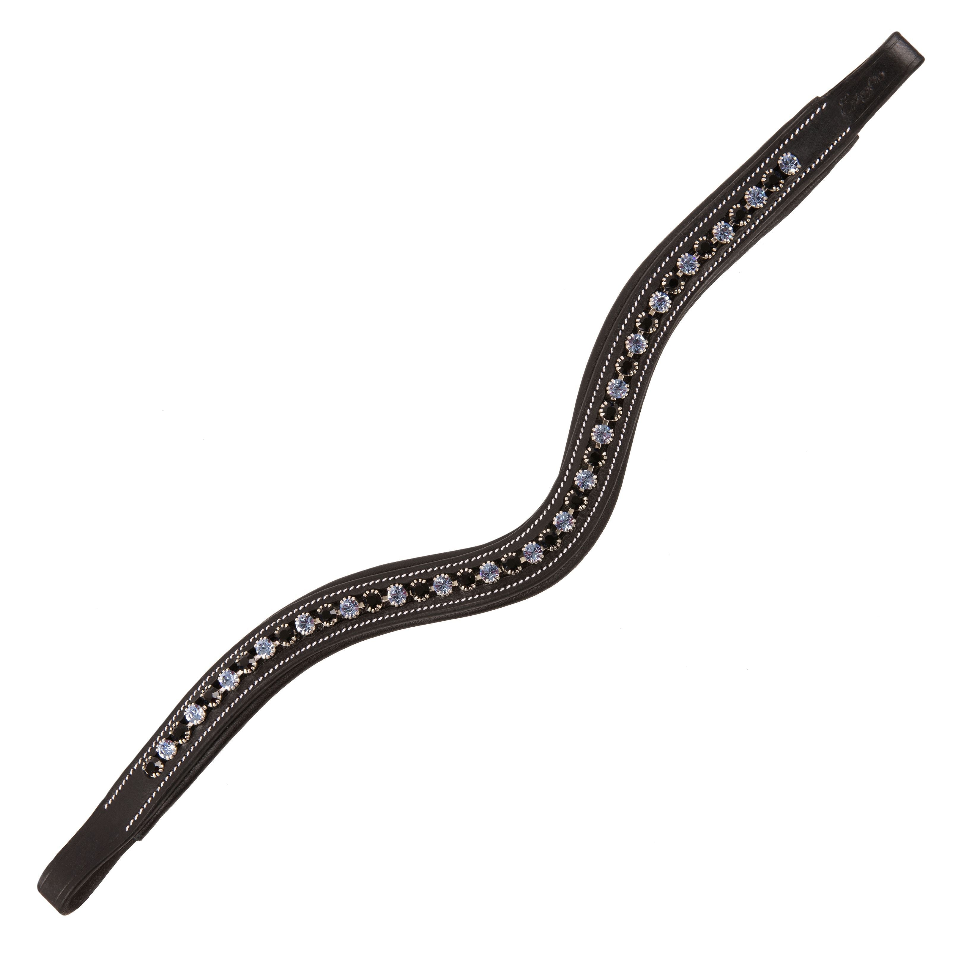 ExionPro Designer Black & Turquoise Blue Crystal Browband by Bridles & Reins