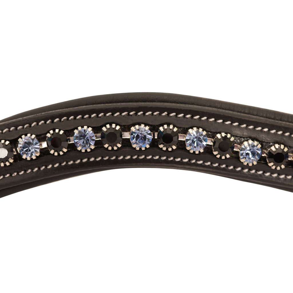 ExionPro Designer Black & Turquoise Blue Crystal Browband by Bridles & Reins - alternate view 3