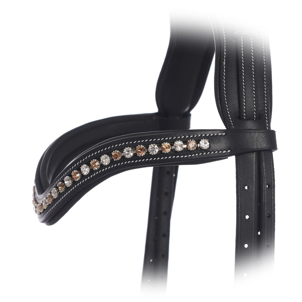 ExionPro Elegant Soft Padded Light Peach, Clear Crystal Browband by Bridles & Reins - alternate view 4