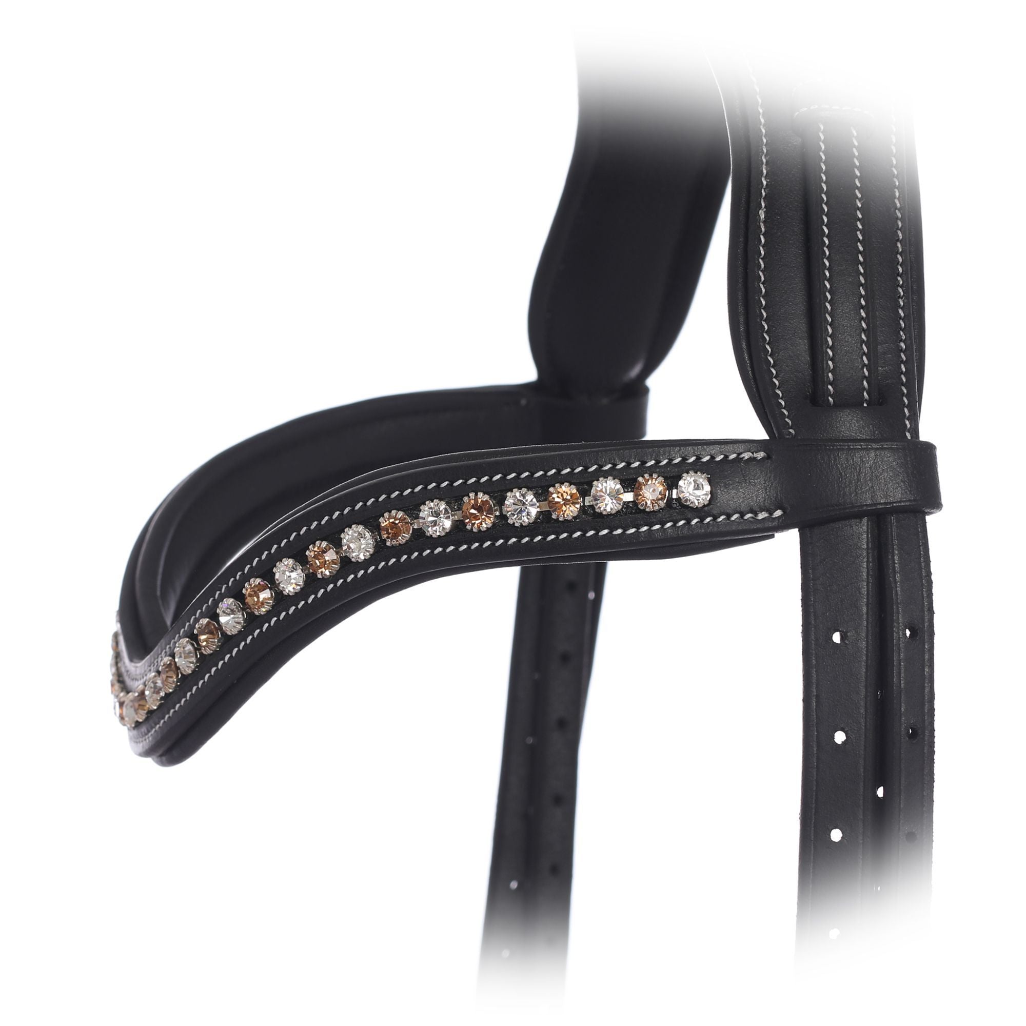 ExionPro Elegant Soft Padded Light Peach, Clear Crystal Browband by Bridles & Reins - alternate view 4