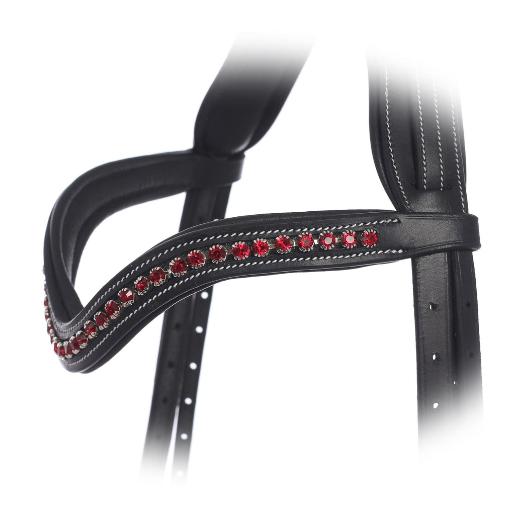 ExionPro Elegant Deep Curved Soft Padded Siam Crystal Decorated Browband by Bridles & Reins - alternate view 3