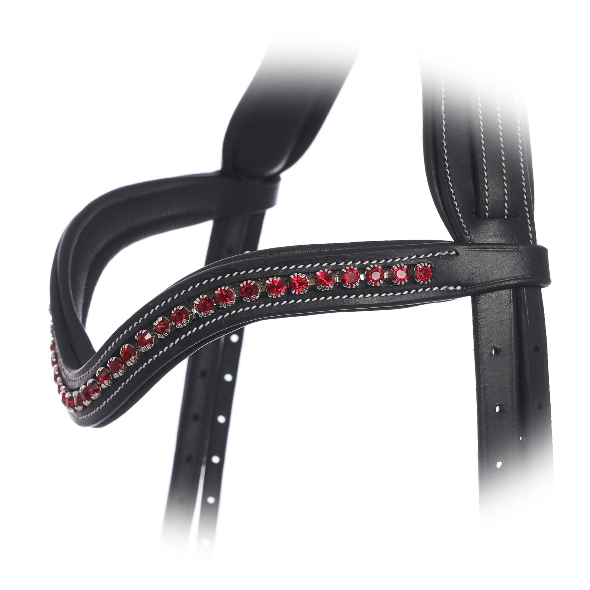 ExionPro Elegant Deep Curved Soft Padded Siam Crystal Decorated Browband by Bridles & Reins - alternate view 3