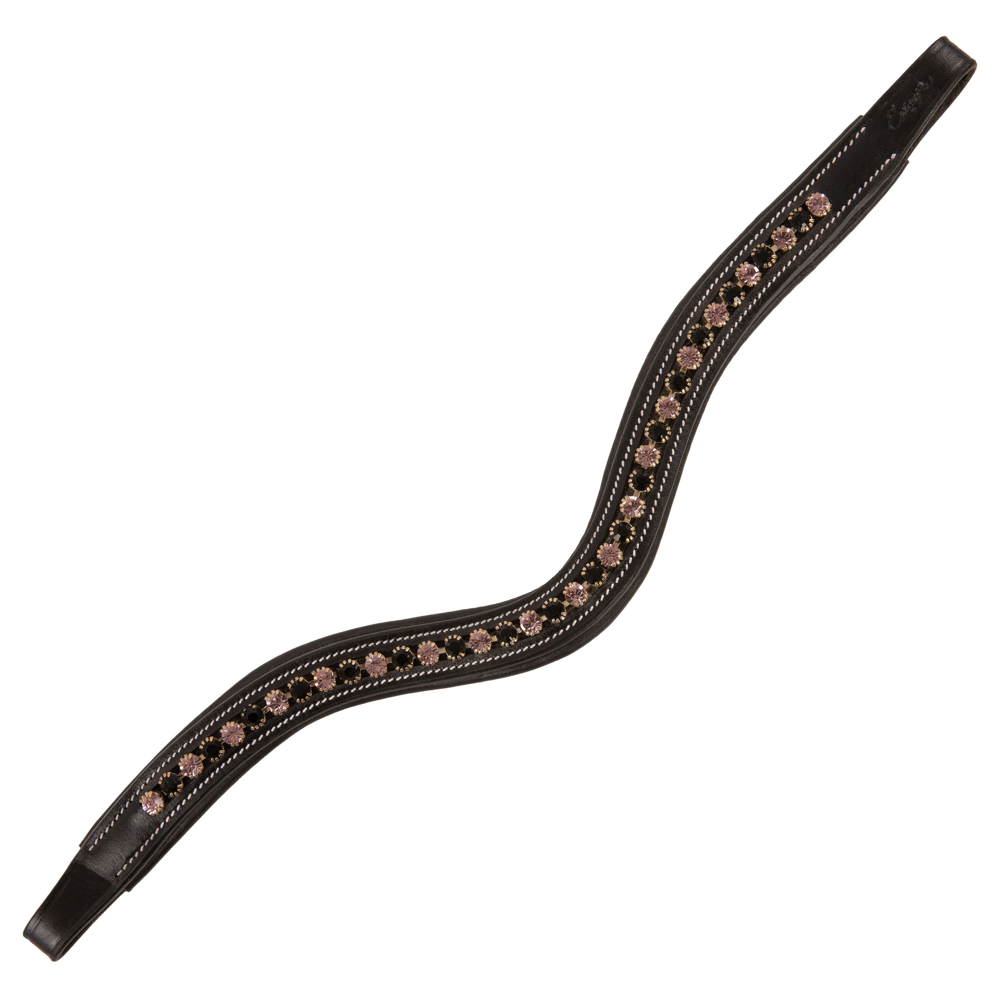 ExionPro Elegant Soft Padded Jet, Light Amethyst Colored Crystal Browband by Bridles & Reins - alternate view 2