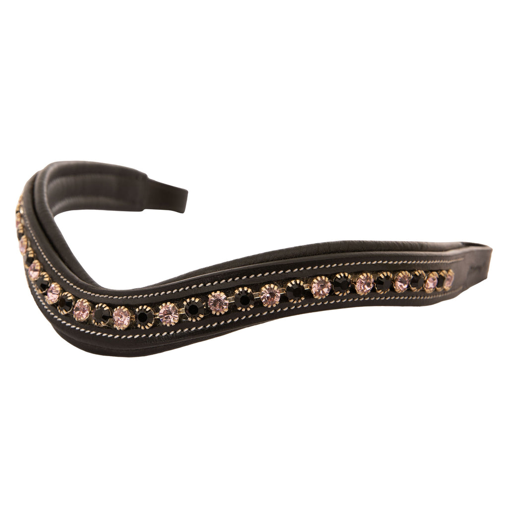 ExionPro Elegant Soft Padded Jet, Light Amethyst Colored Crystal Browband by Bridles & Reins - alternate view 4