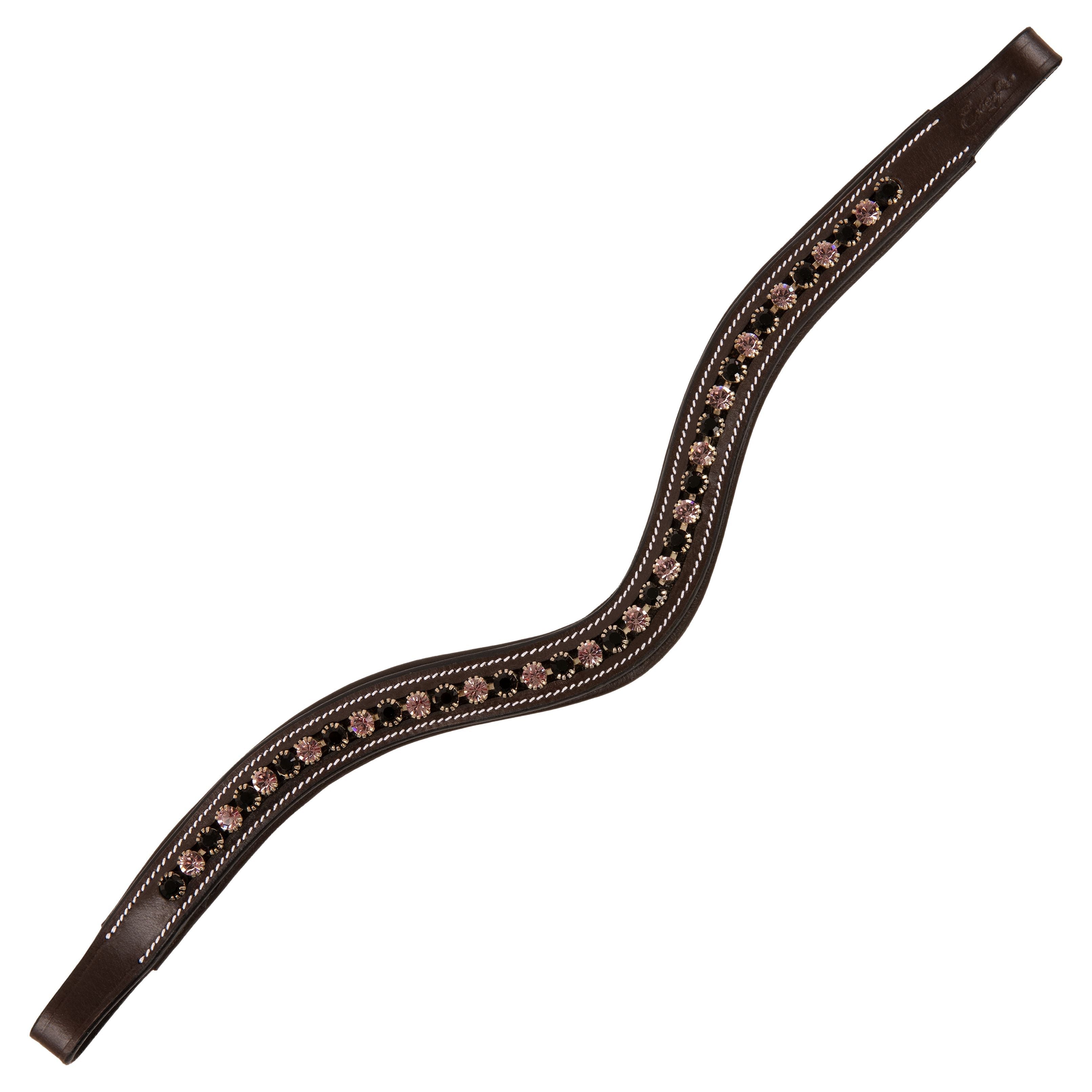 ExionPro Elegant Soft Padded Jet, Light Amethyst Colored Crystal Browband by Bridles & Reins