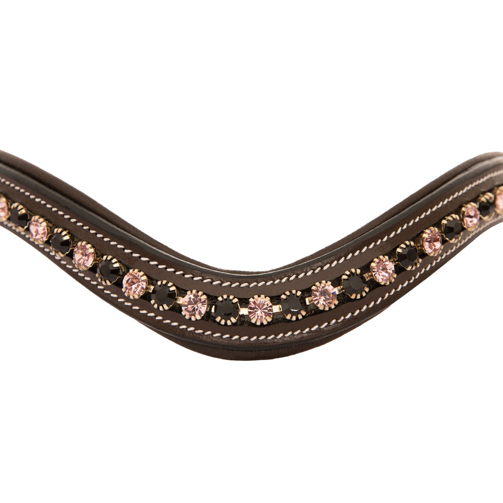 ExionPro Elegant Soft Padded Jet, Light Amethyst Colored Crystal Browband by Bridles & Reins - alternate view 7